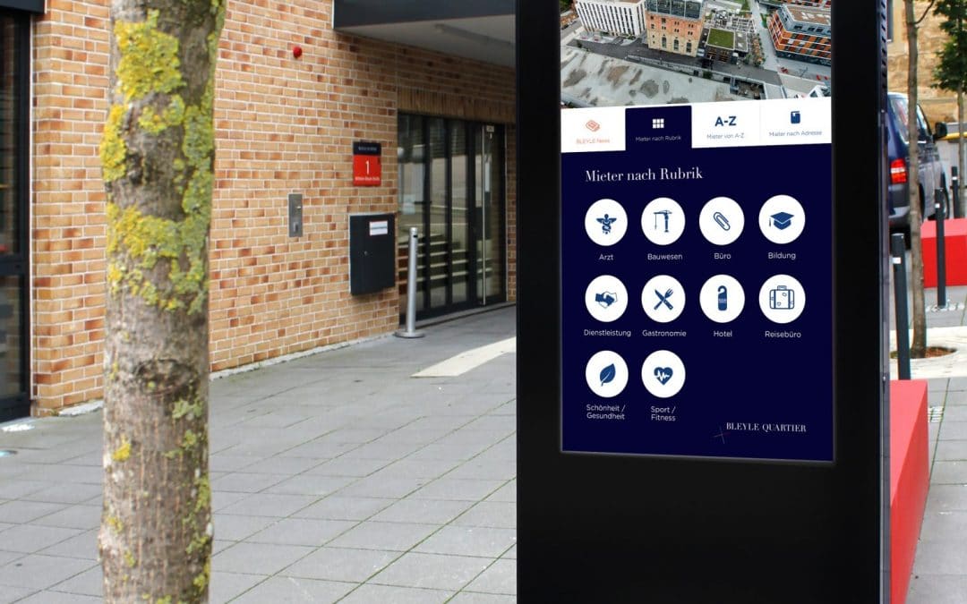Digitales Leit- und Informationssystem für das Bleyle Quartier in Ludwigsburg